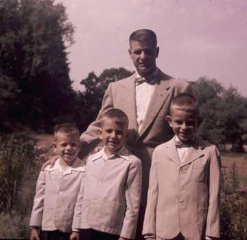 Dad with boys, ca 1954