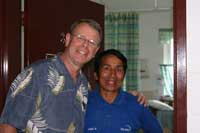 Steve with hospital chaplain Manuel