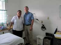 Steve with nurse Dolores in clinic